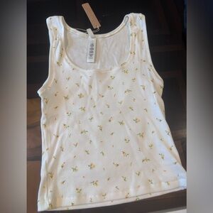 Skims Cotton Rib Cropped Tank Tops